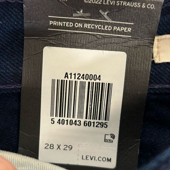 NWT Levi’s 70's Wellthread Blue Jeans High Waist Slim Straight Leg Size 28 - Picture 14 of 15
